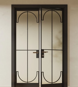 American Security Brown Modern Interior Aluminum Swing Door Finished Entry Door 5 Year Warranty Windproof For Living Room Glass