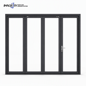 Modern Aluminum Alloy Tempered Glass Accordion Folding Door