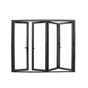 High Strength Aluminum Folding Door Double Layer Insulated Glass Windproof Waterproof Stable Structure Exterior Folding Door