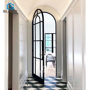 French Exterior Entry Main Modern Glass Arch Aluminum Door
