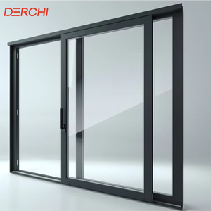 Modern Villa Balcony Patio Three Panel Aluminum Sliding Glass Door