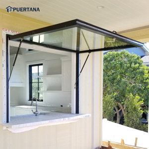 Thermal Break Aluminium Gas Strut Pass Through Window Top Hung Flip Up Awning Window