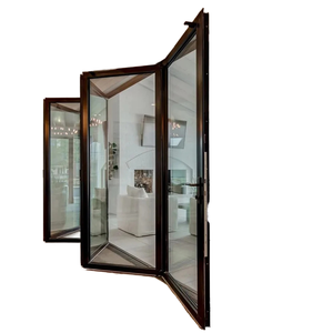 Customized Anti-Theft French Manual Door Aluminum Alloy Bifold Interior Door Patio Folding Doors for Hotel Hospital Office