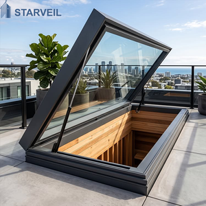 Aluminum Electric Opening Roof Skylight Thermal Break Double Glazed