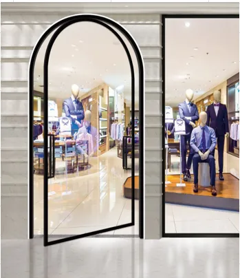 Central axis aluminum pivot entrance door