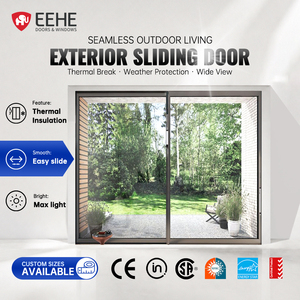 EEHE Oversized Aluminum Sliding Door NFRC Certified Double Glazed Heavy Duty