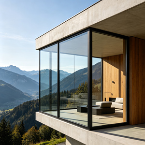Thermal Break Aluminum Fixed Picture Window Triple Glazed Low-E Glass Soundproof
