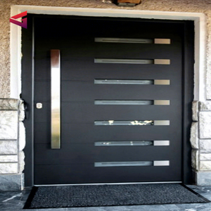 Villa Security Steel Large Pivot Main Door Grill Design Aluminium Front Door With Sidelights