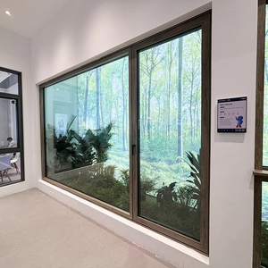 Fuson Aluminum Alloy Drift Bay Windows Flat Opening Inner Inverted Soundproof Glass System