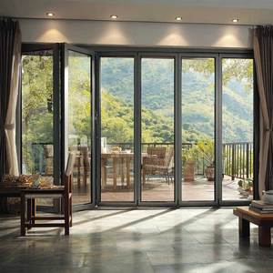 Sunnysky Aluminium Folding Glass Wall Wholesale Exterior Patio High Track Bifold Doors