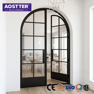 Minimalist Black Aluminum Crittall French Door