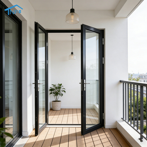 Foshan Aluminum Alloy Entry Doors Factory High Quality Modern Finished Swing Glass Door For Villa CE Certified