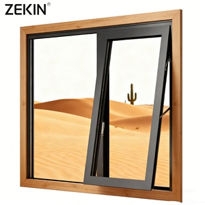 ZEKIN American Style Aluminum Outward Opening Awning Window with Double Glass NFRC AS2047 Hurricane Impact Swing Window