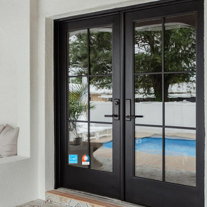AMJ NFRC Excellent Quality Interior Door Tempered Glass USA Swing French Door Aluminum French Casement Door