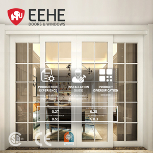 EEHE Sliding Doors Interior Durable Aluminum Csa Certified White Frame Sliding Door for Houses and Villas