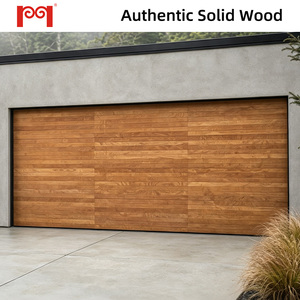 Architectural Grade Real Wood-Clad Insulated Aluminum Panel Stable Structure Smooth Operation Noise Reduction Garage Doors