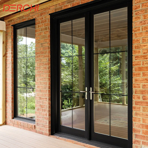 Energy Efficient Aluminum French Door Double Glazed Tempered Glass