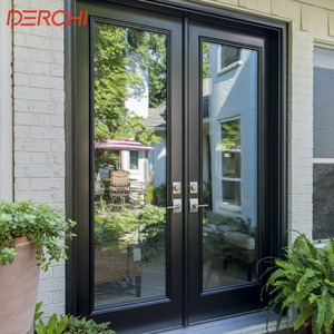 Modern Minimalist Aluminum French Door With Tempered Glass Customized Villa Patio Double Swing Door