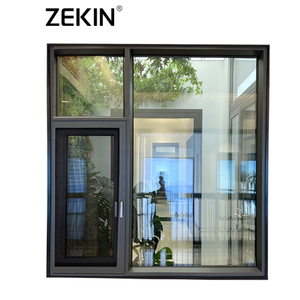 Custom Aluminum Window Hurricane Impact Proof Double Glazed French Bay Window Smart Aluminum Casement Windows