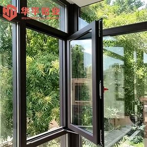 Double Sash Aluminum Casement Window Flexible Convenient Ventilation for Office Building Exterior Window Engineering Project