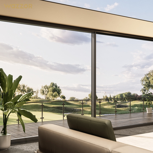 Wazzor Nfrc Heavy Duty Large Double Tempered Glass Noiseless Sliding Door