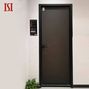 Top Brand Modern Simple Aluminum Swing Door Black Aluminum Frame High Quality Alloy Material For Bedroom