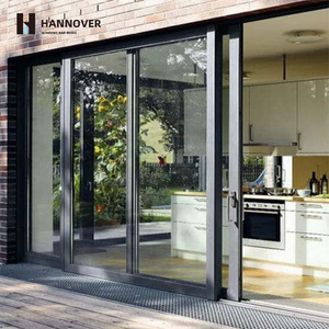 HANNOVER As2047 Australian Sliding Door Double Glazed Cavity Sliding Doors Exterior Stacking Balcony Aluminum Sliding Doors