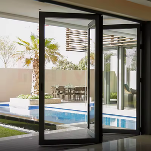 Folding Glass Door Sliding Glass Porch Panoramic Accordion Modern Courtyard Outdoor Interior Partition Bifold Doors