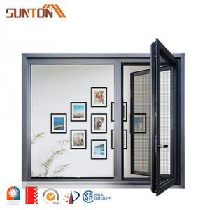 Exterior Sound Proof Aluminium Profiles Window Design French Style Black Aluminum Frame