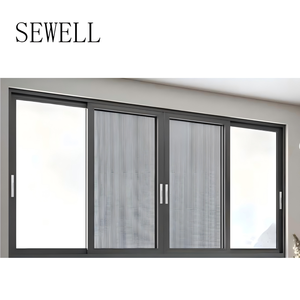 Customized Warranty Aluminium Frame Sound Insulation Double Glass Horizontal Sliding Window
